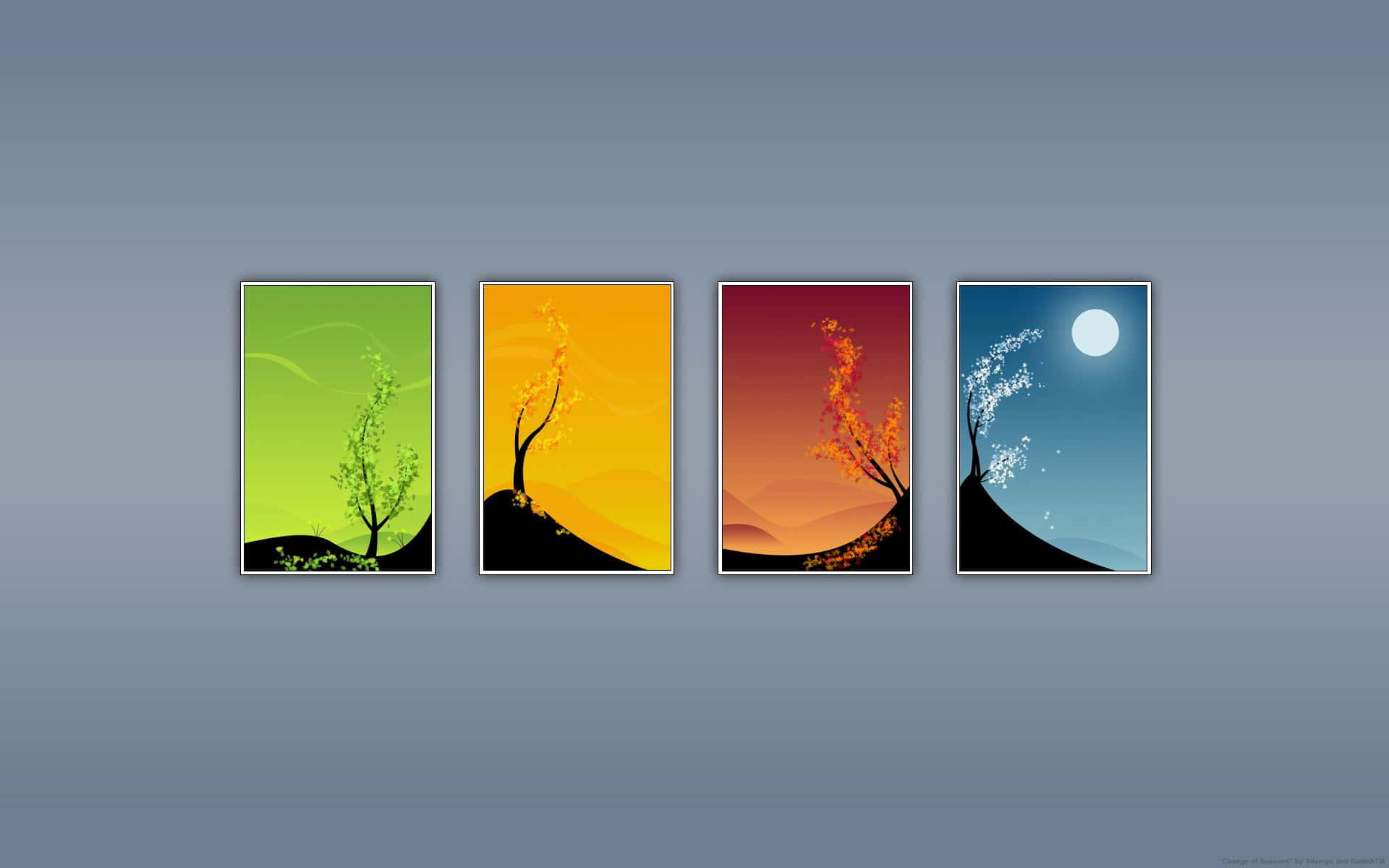 Four Seasons Digital Art Wall Decoration Background