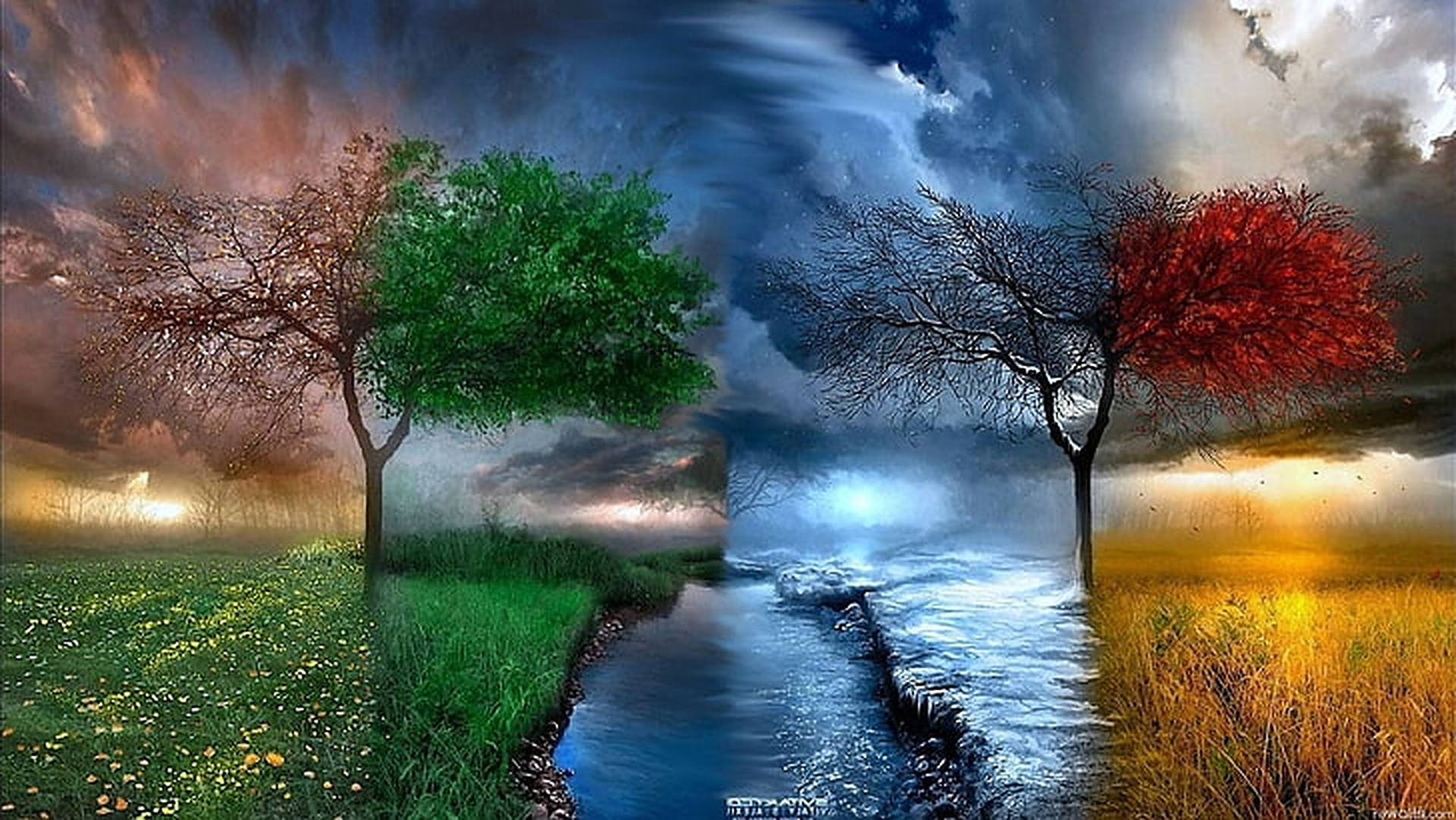 Four Seasons Weather Background