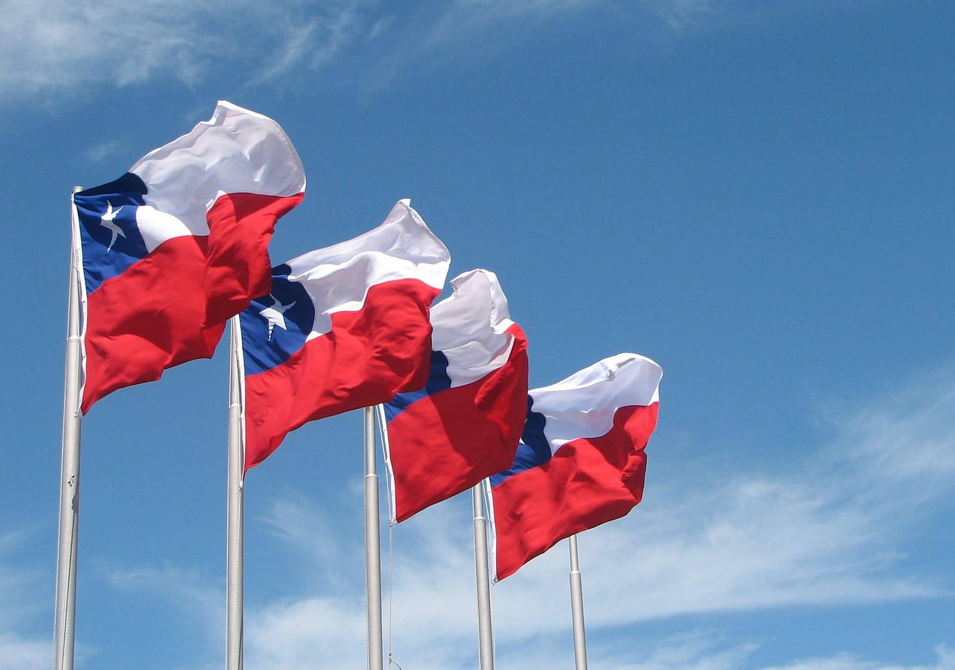 Four Texas Flags