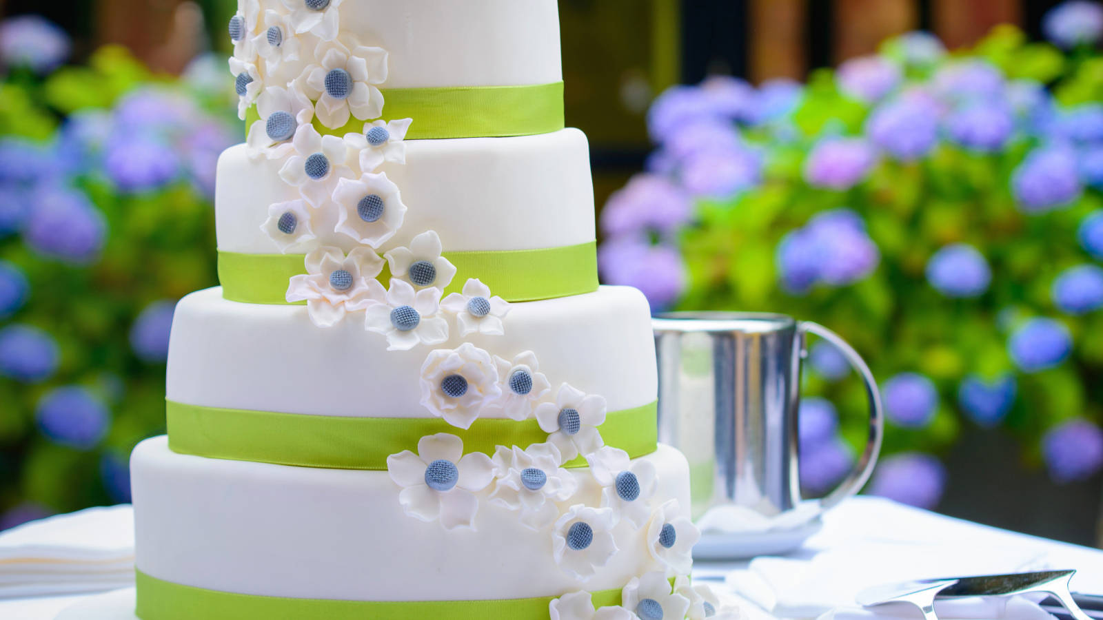 Four Tiered Miniature Flower Wedding Cake