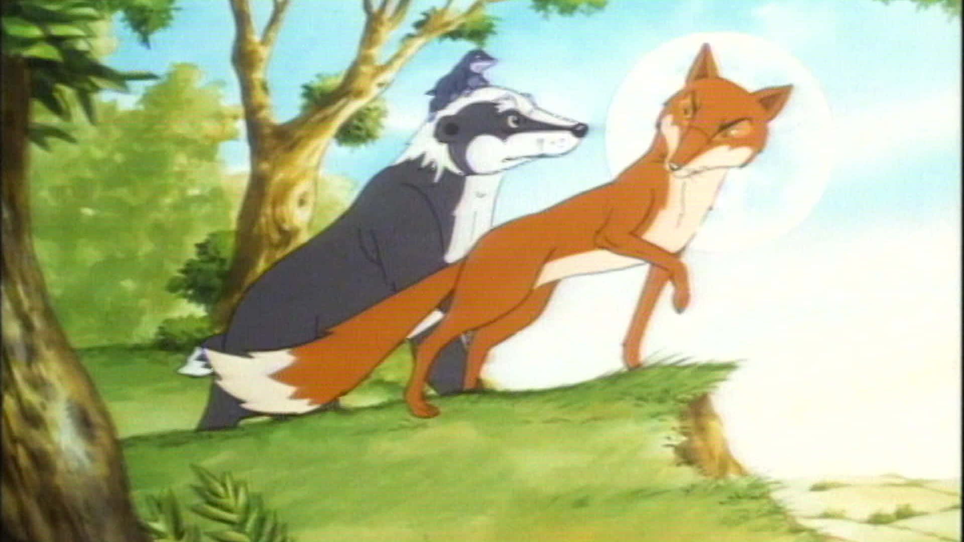 Fox And Badger From The Animals Of Farthing Wood Background