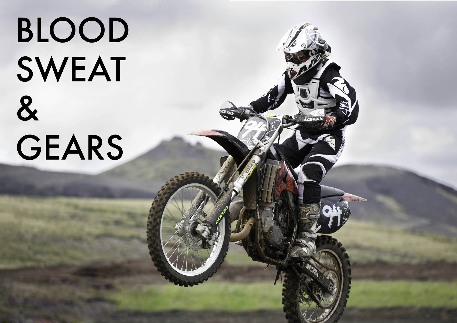 Fox Racing Dirt Bike Blood Sweat And Gears Background