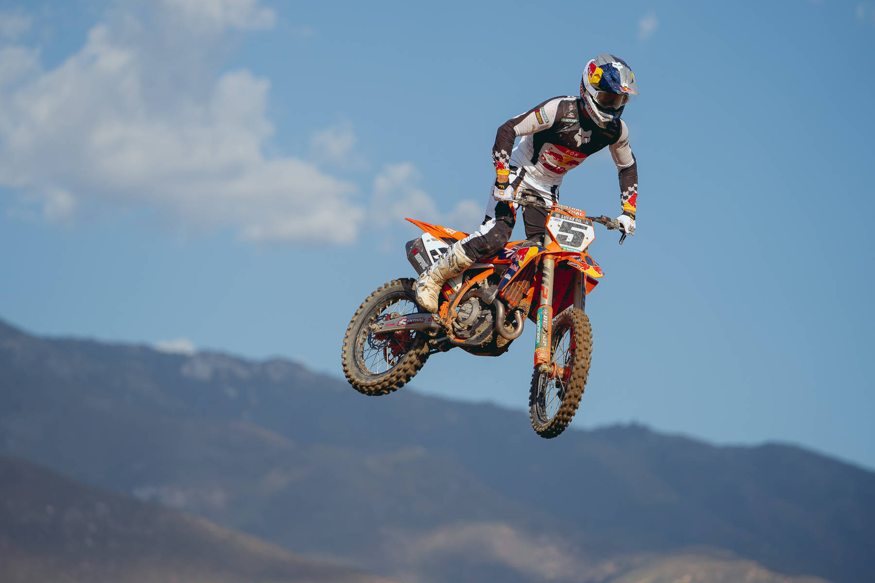 Fox Racing Dirt Bike High Jump Background