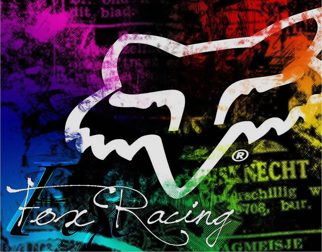 Fox Racing Logo On A Colorful Background Background
