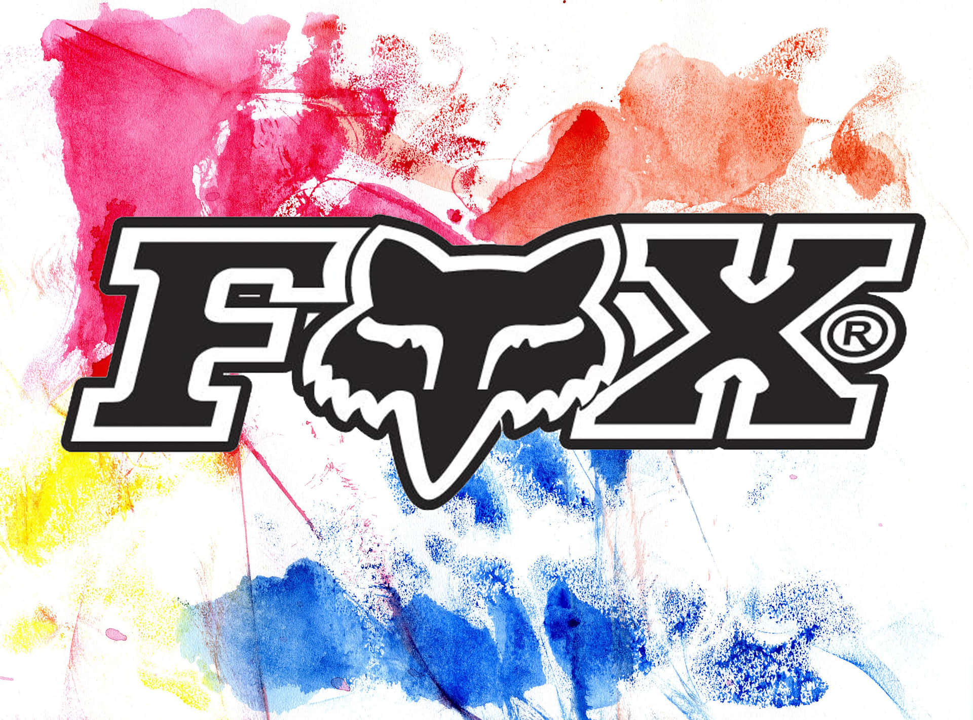 Fox Racing Logo Paint Splashes Background