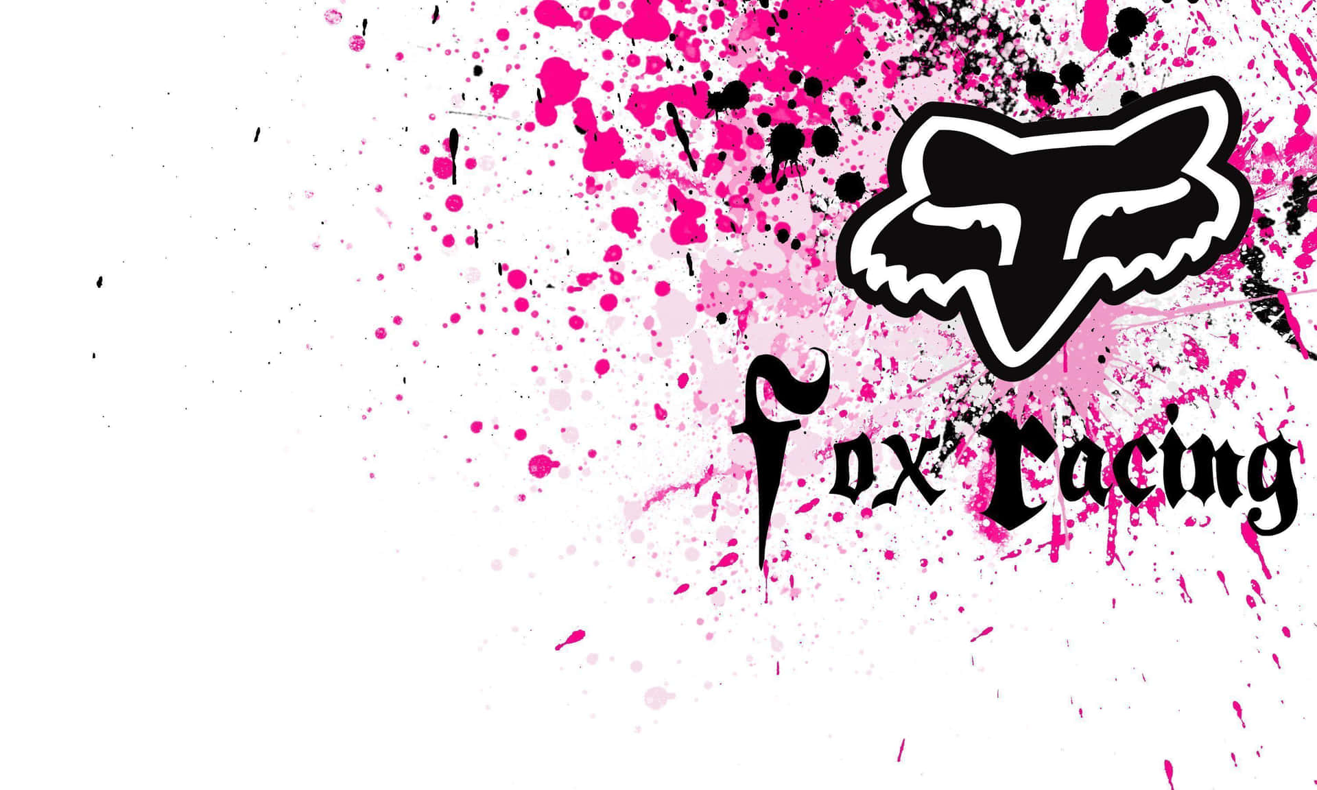 Fox Racing Logo With Pink Paint Splatters