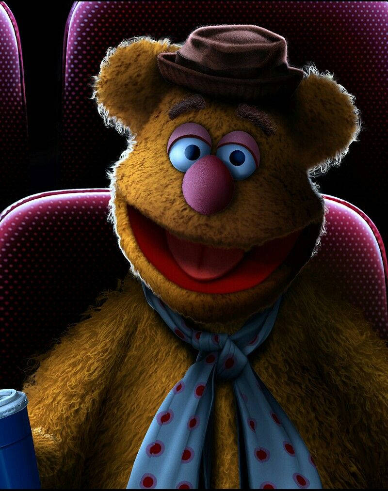 Fozzie Bear With Blue Tie Background