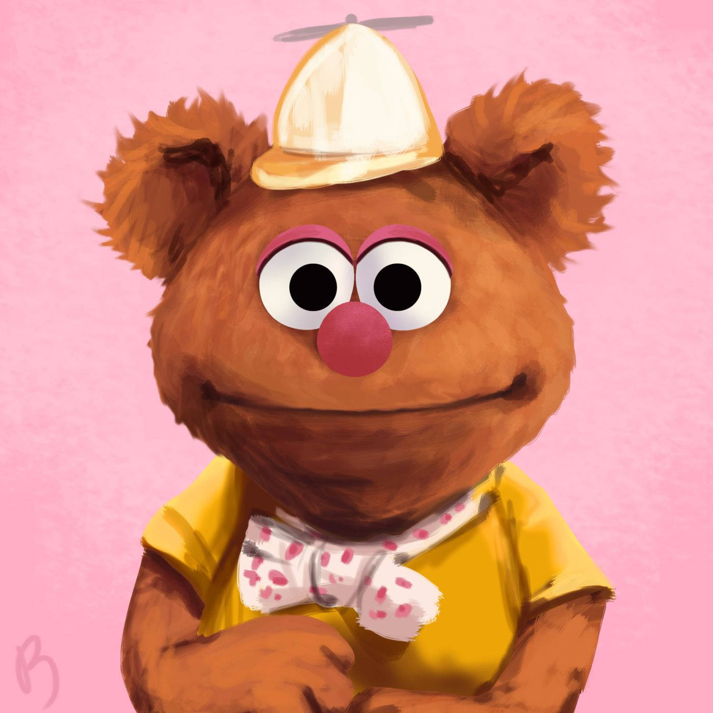 Fozzie Bear With Hat And Ribbon