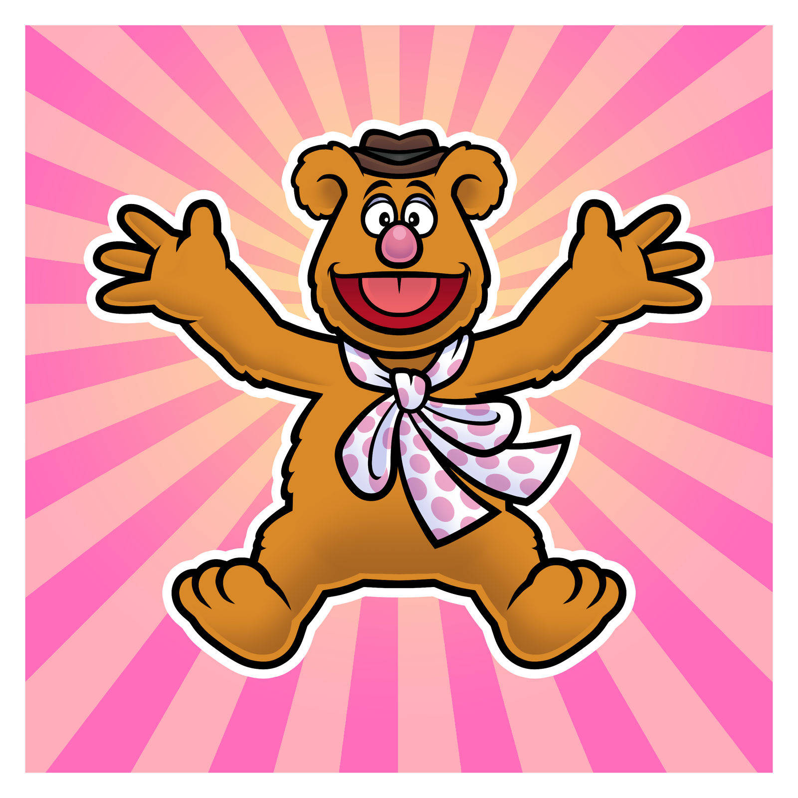 Fozzie Bear With Purple Scarf Background