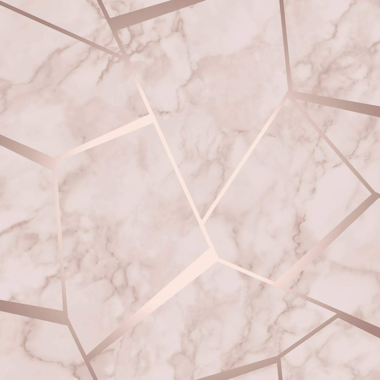 Fractal Geometric Marble Rose Gold Background