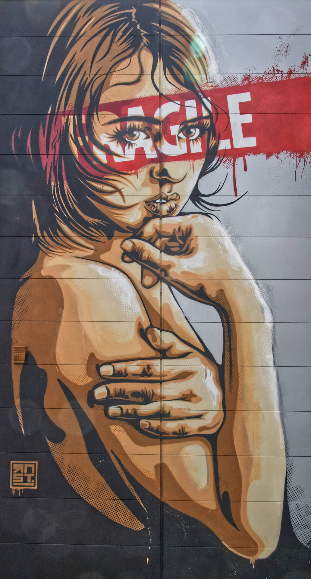 Fragile Girl Street Art Background