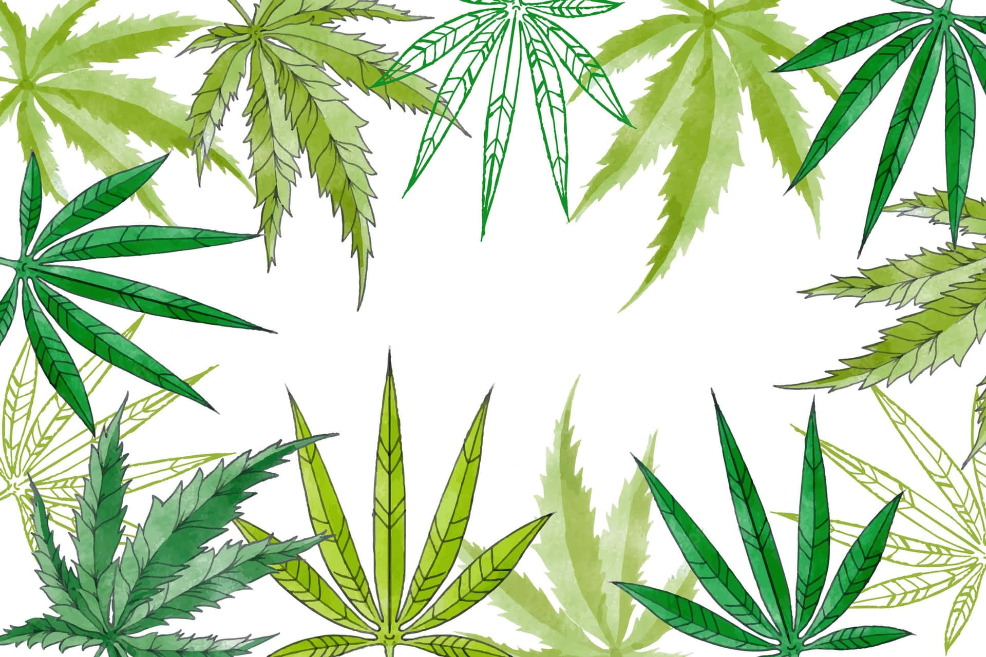 Frame Formed Cannabis Leaf Background