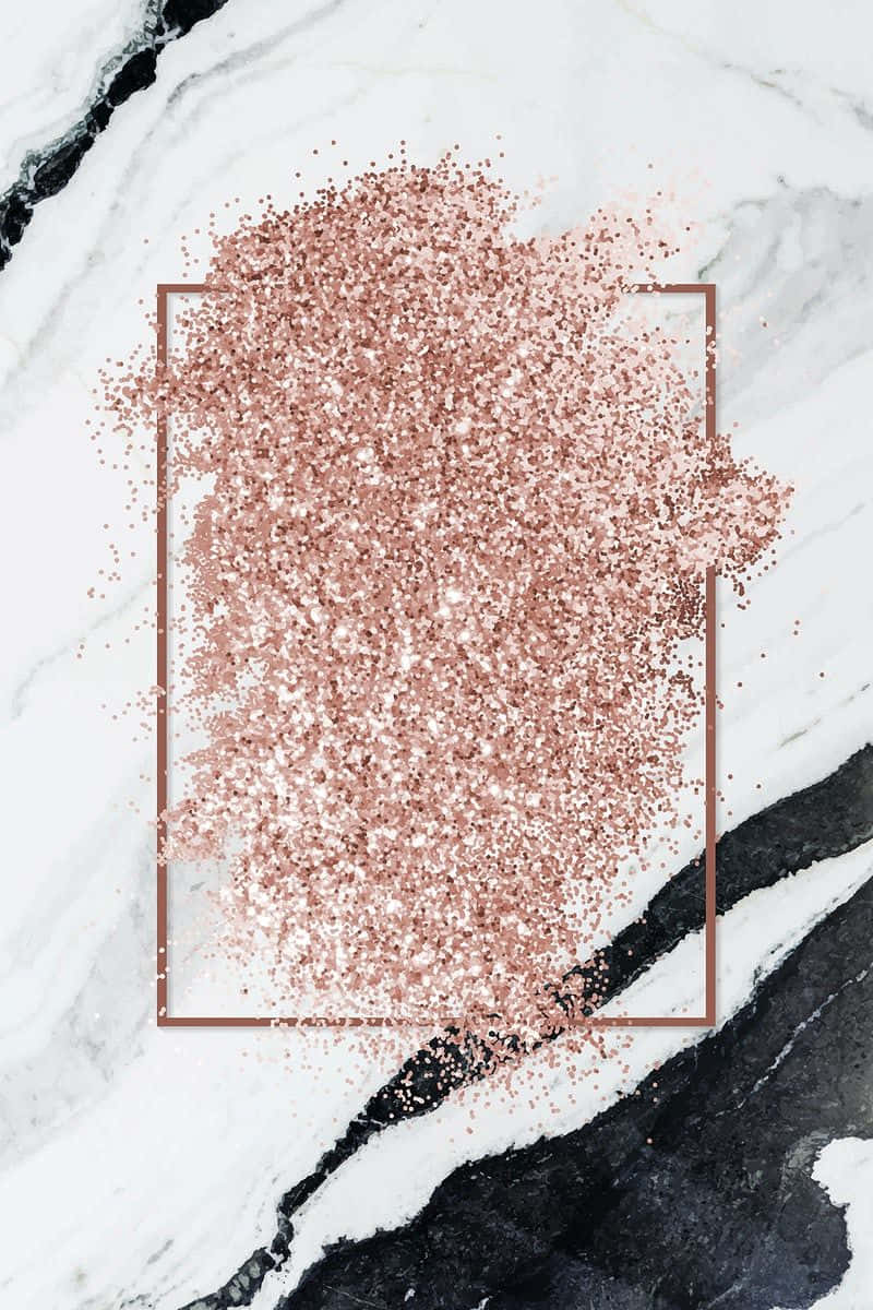 Frame Rose Gold Black Marble Background