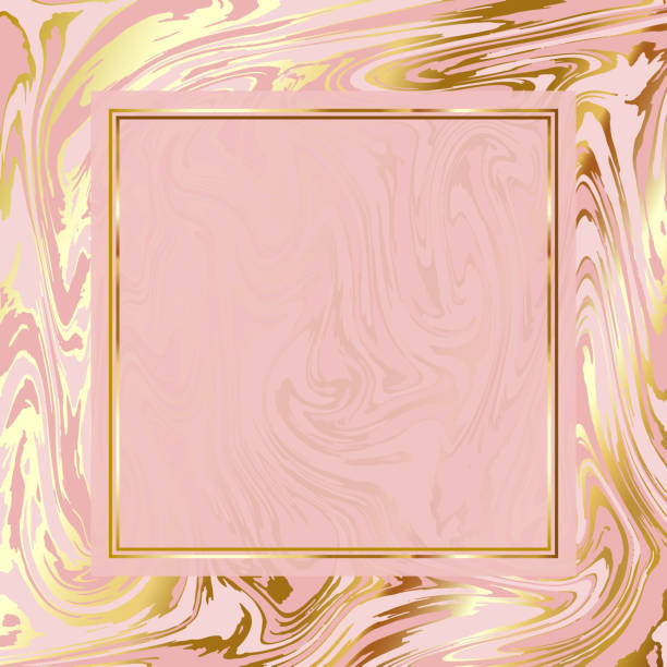 Frame Rose Gold Marble Background