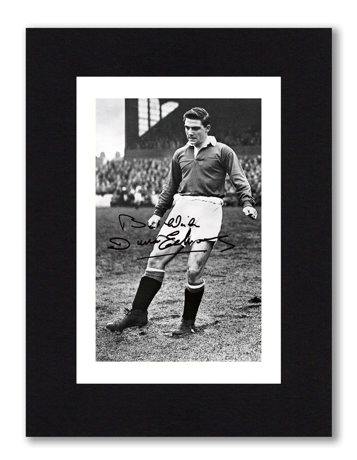 Framed Autograph Of Duncan Edwards Background
