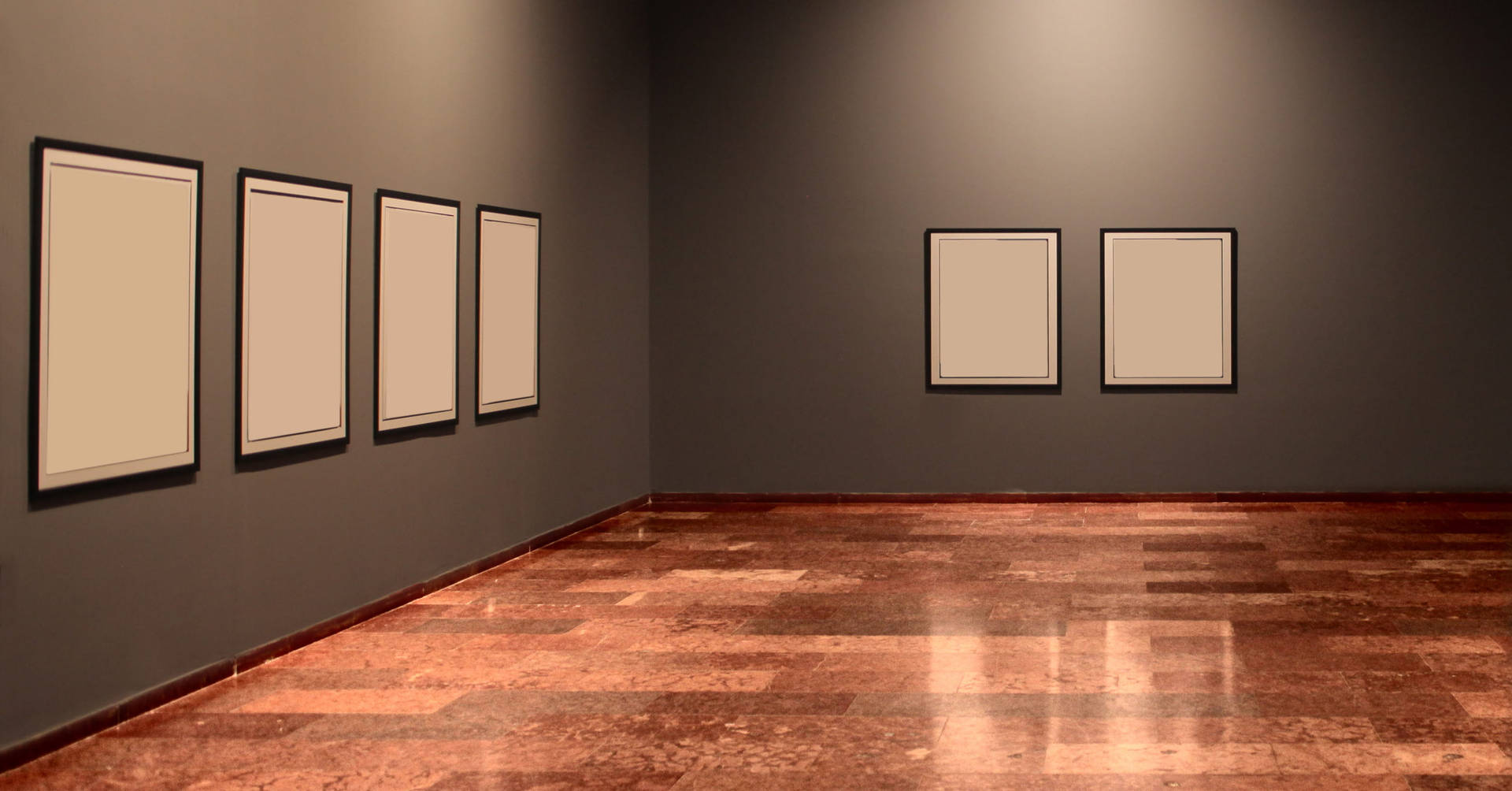 Framed Blank Canvases In Art Gallery