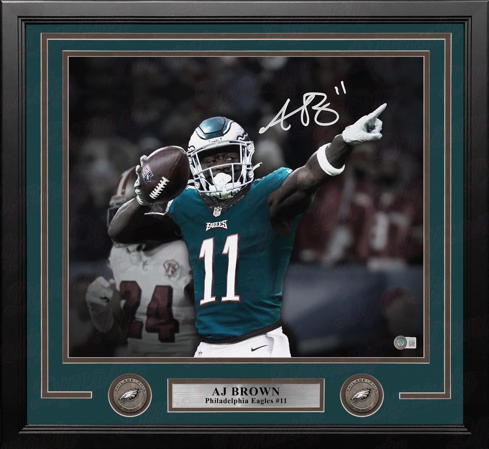 Framed Memorabilia Aj Brown Background