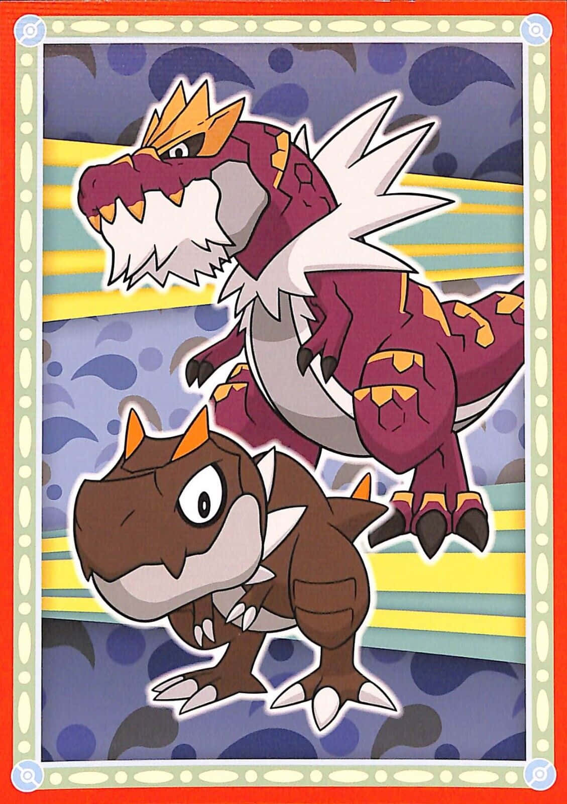 Framed Tyrantrum And Tyrunt Background