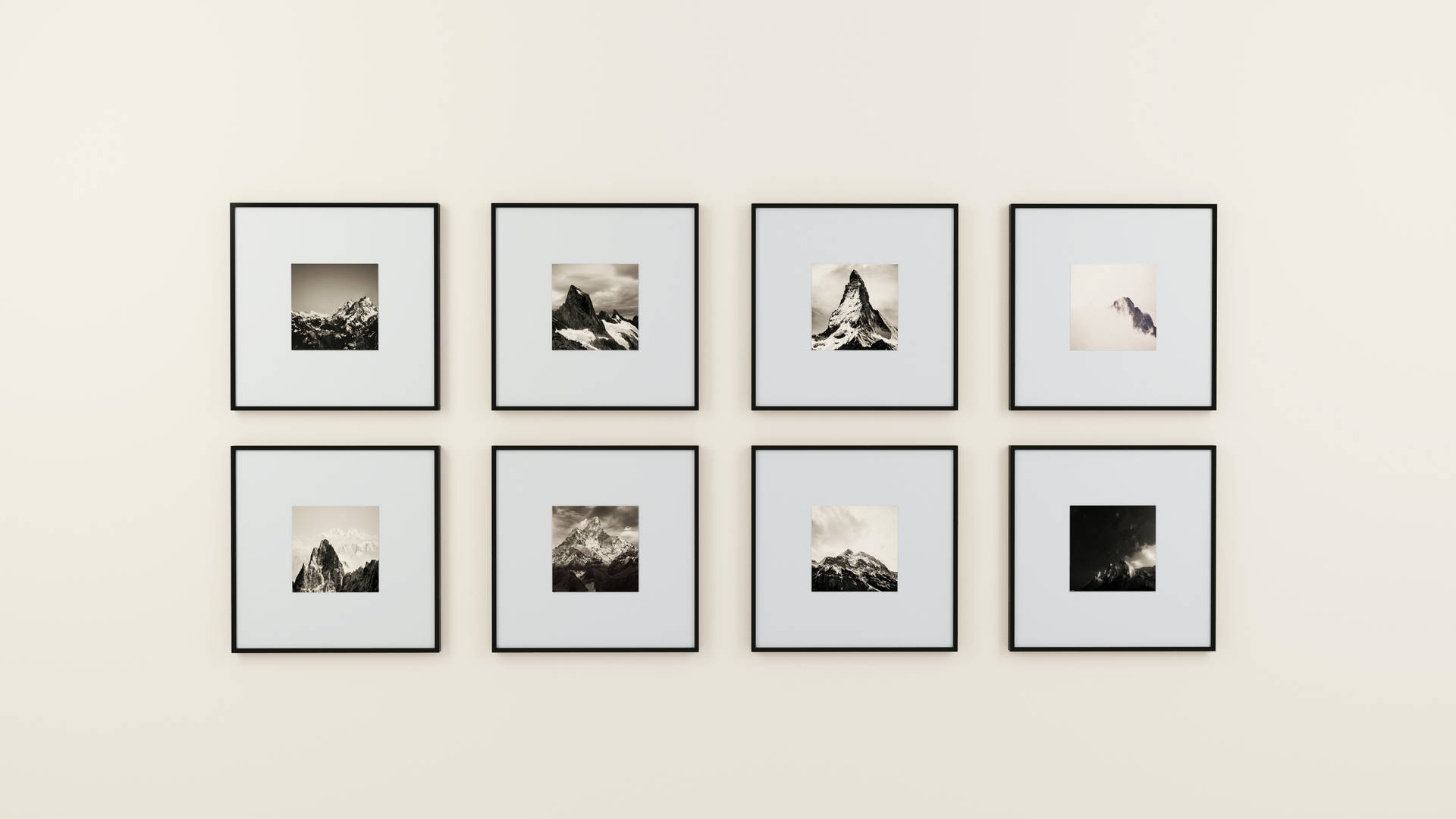 Frames Of Mountains On White Background