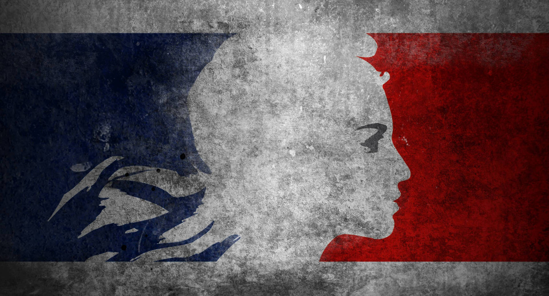 France Flag Silhouette Background