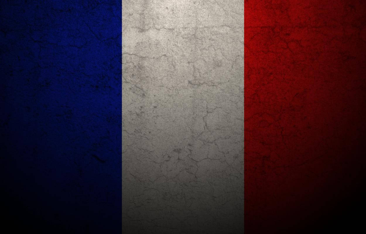 France Flag Wall Cracks Background
