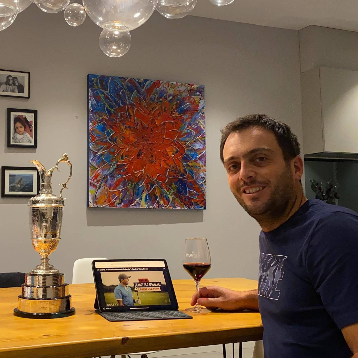 Francesco Molinari Wine And Trophy Background