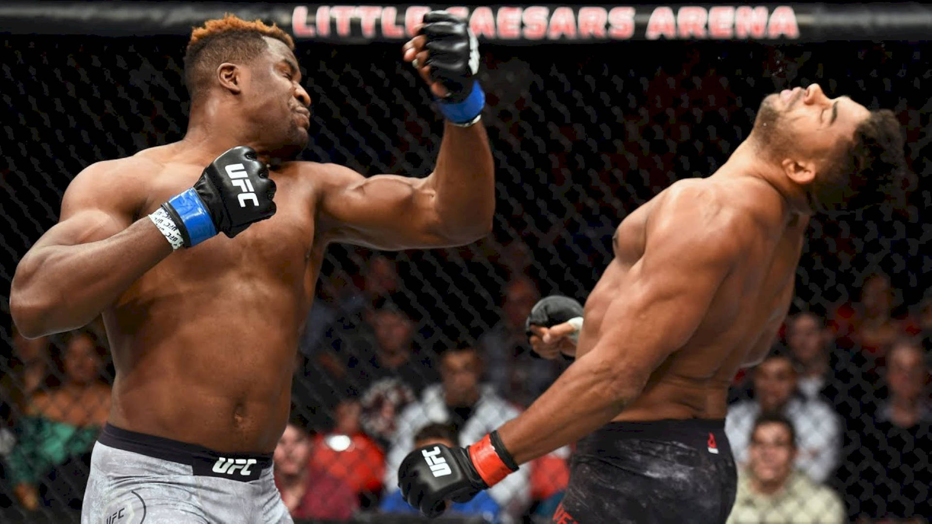 Francis Ngannou Punching Alistair Overeem Background