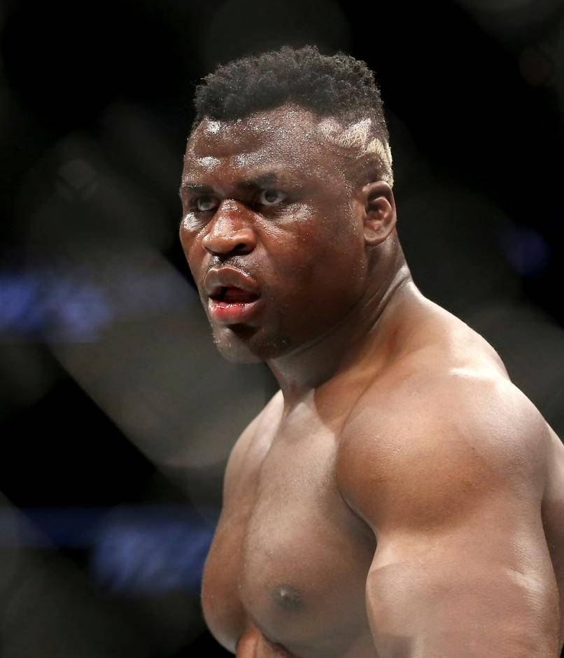 Francis Ngannou Serious Face Background