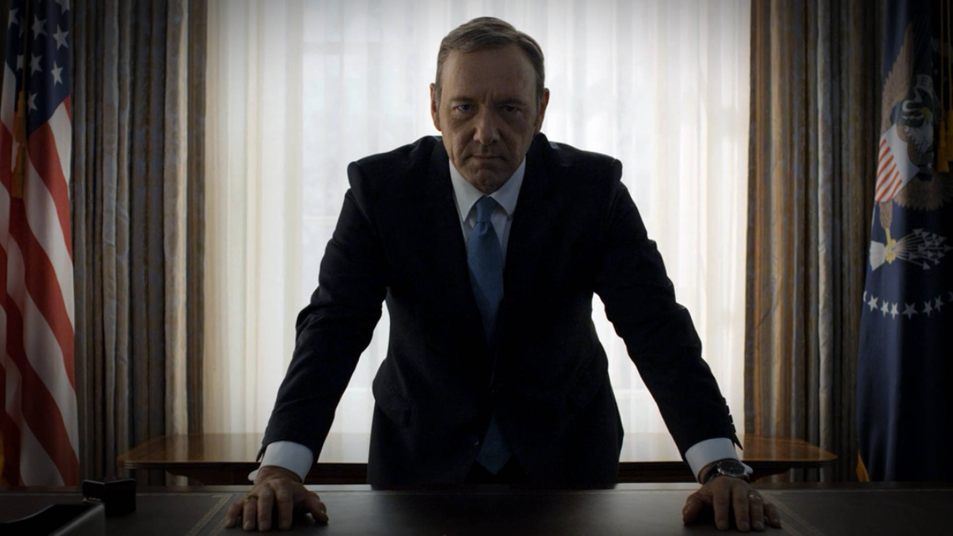 Francis Underwood Of House Of Cards Inside White House Background