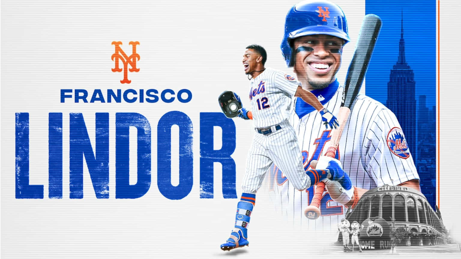 Francisco Lindor New York Mets Promotional Graphic Background