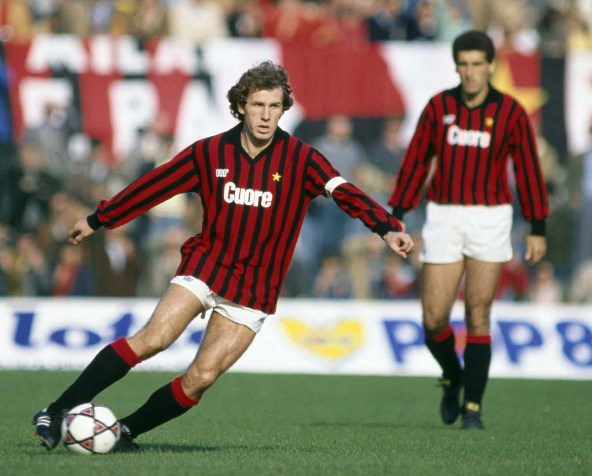 Franco Baresi In Action At The 1983 Fifa World Cup Background
