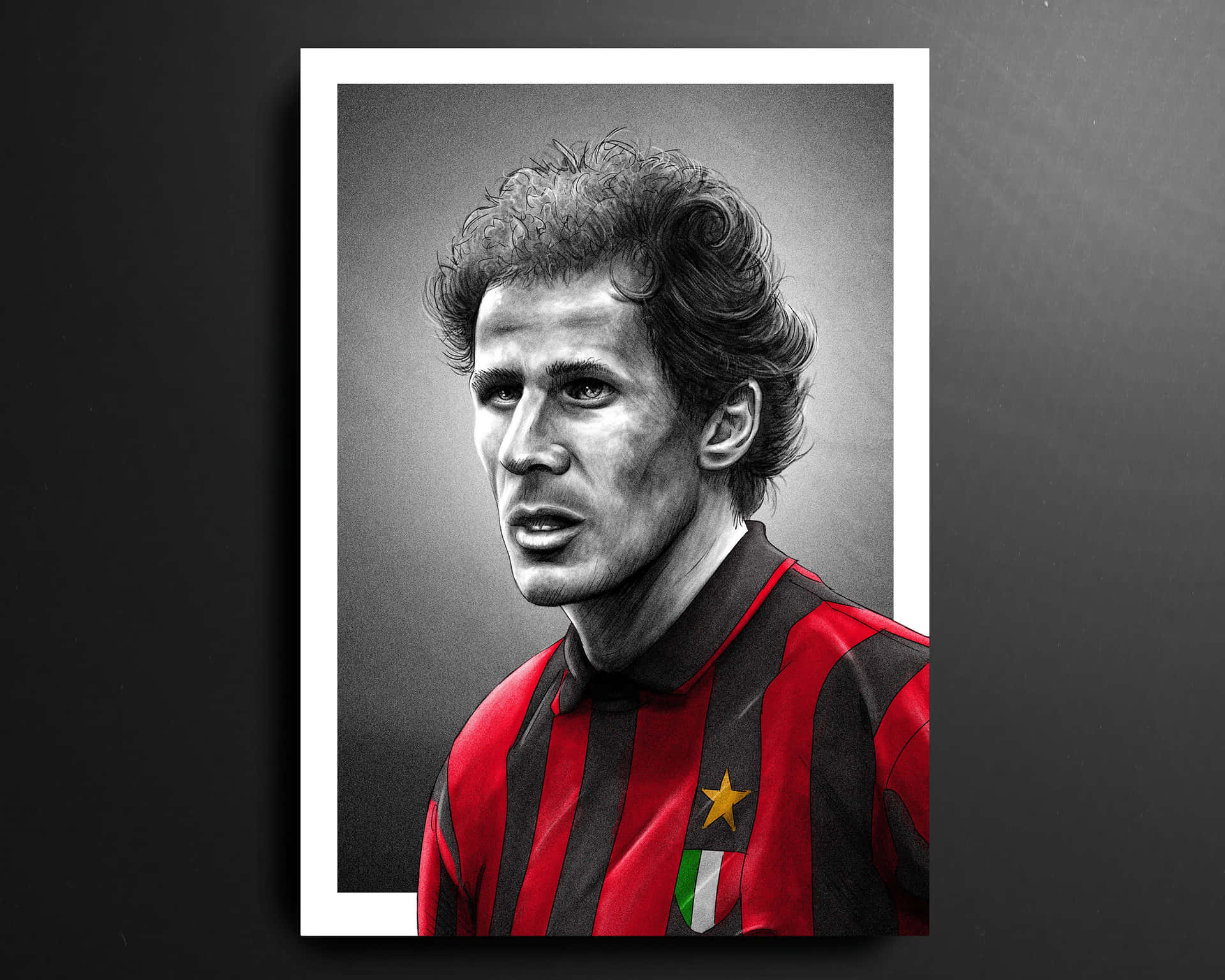 Franco Baresi Realistic Portrait Drawing