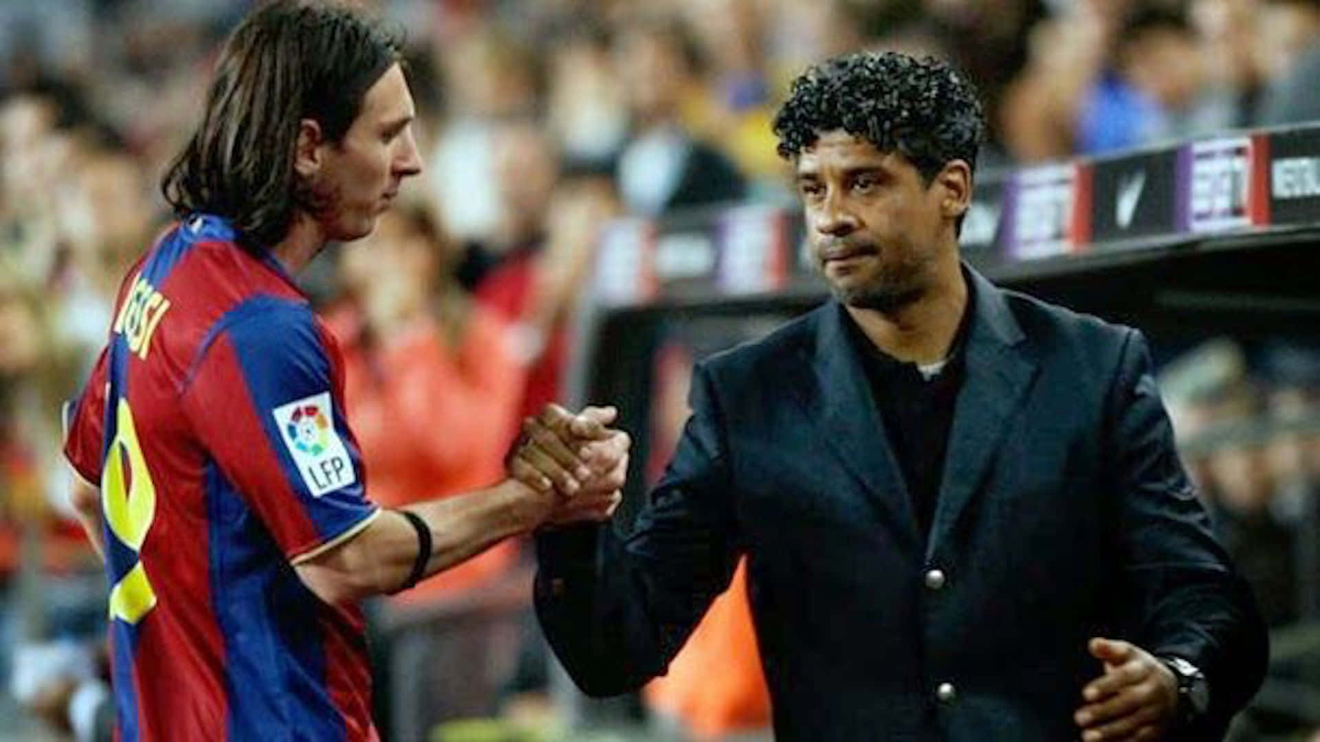 Frank Rijkaard And Lionel Messi Background