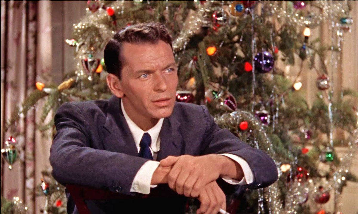 Frank Sinatra And Colorful Christmas Tree Background