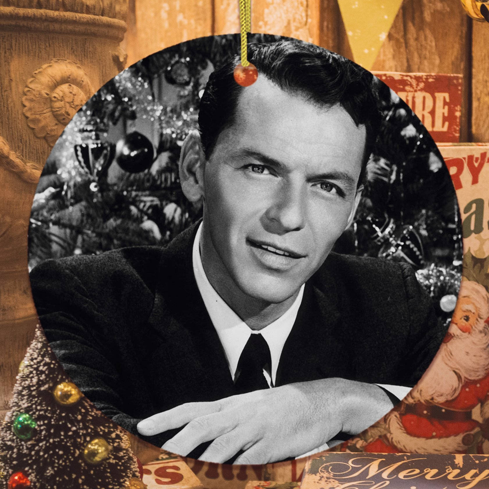 Frank Sinatra Christmas-themed Poster Background