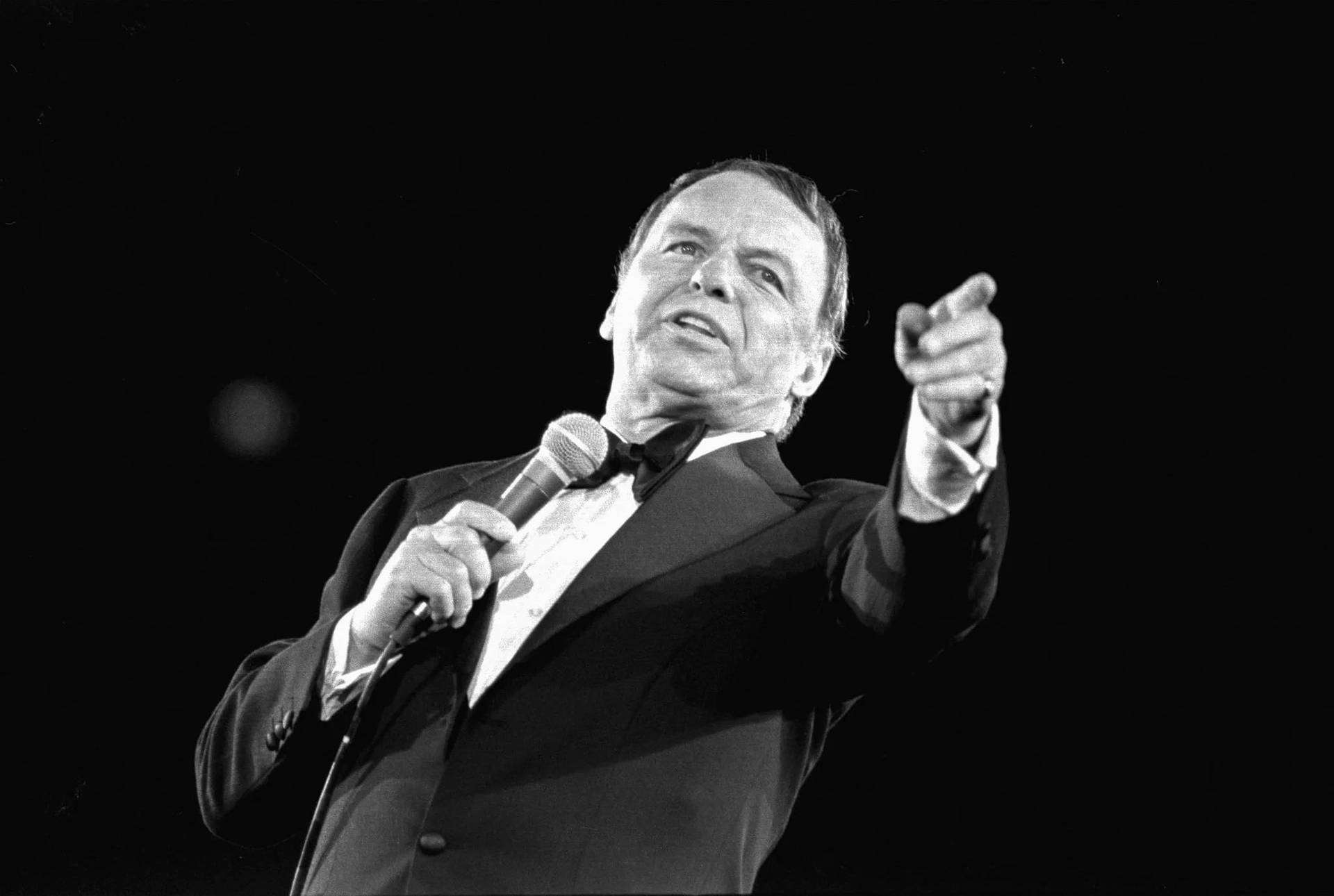 Frank Sinatra Singing Vintage Photograph Background