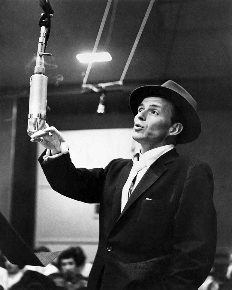 Frank Sinatra Singing With Hanging Microphone Background