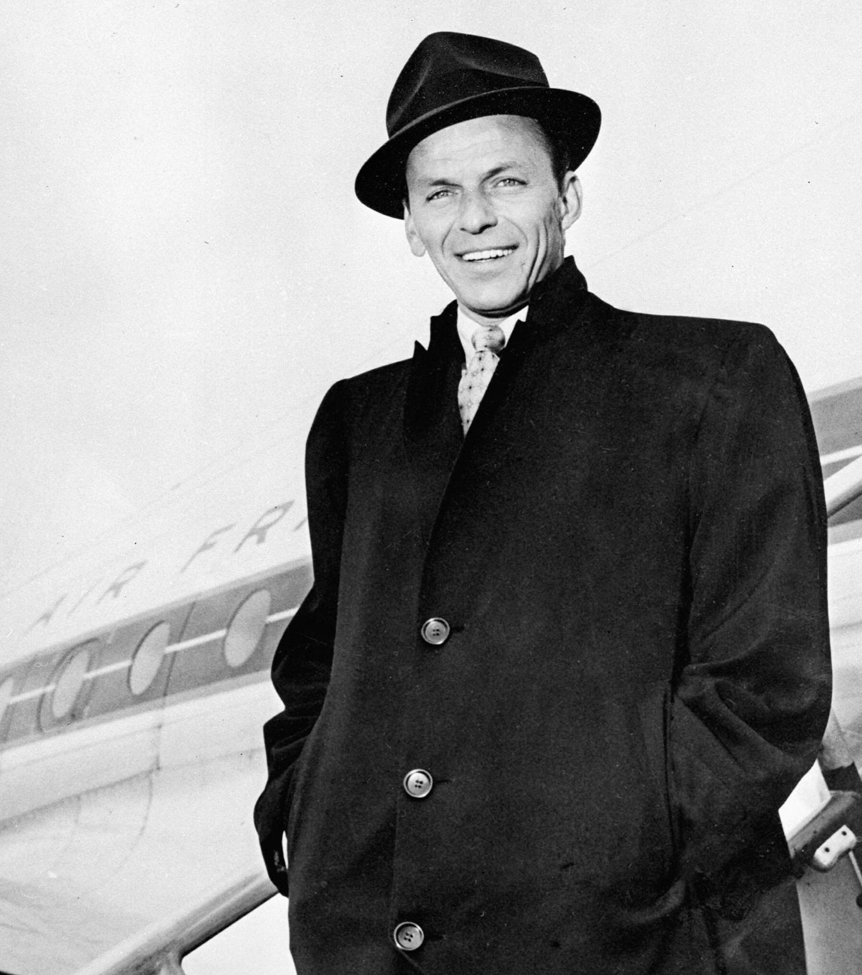 Frank Sinatra Wearing Trench Coat Background