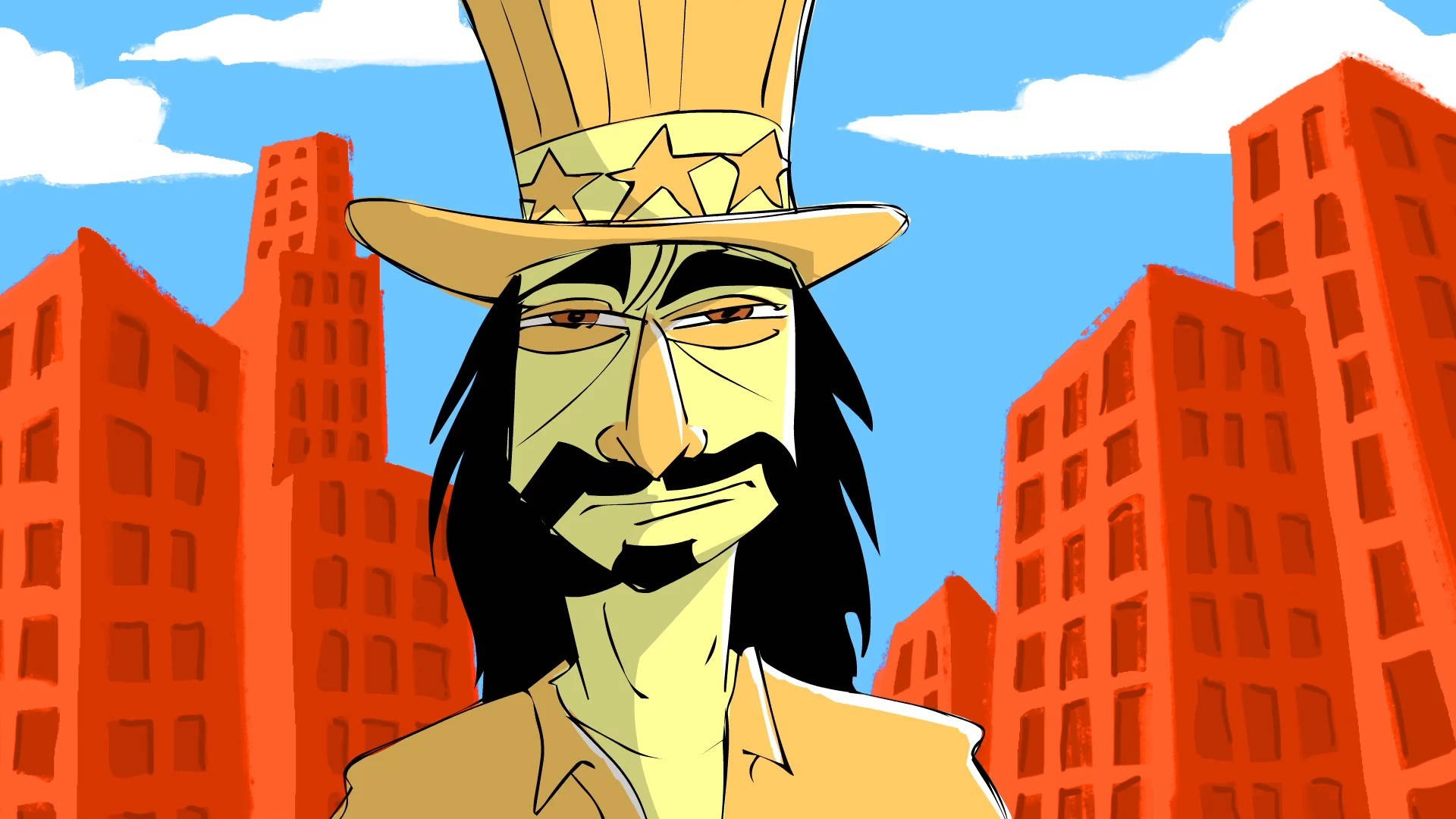 Frank Zappa Cartoon Art Background