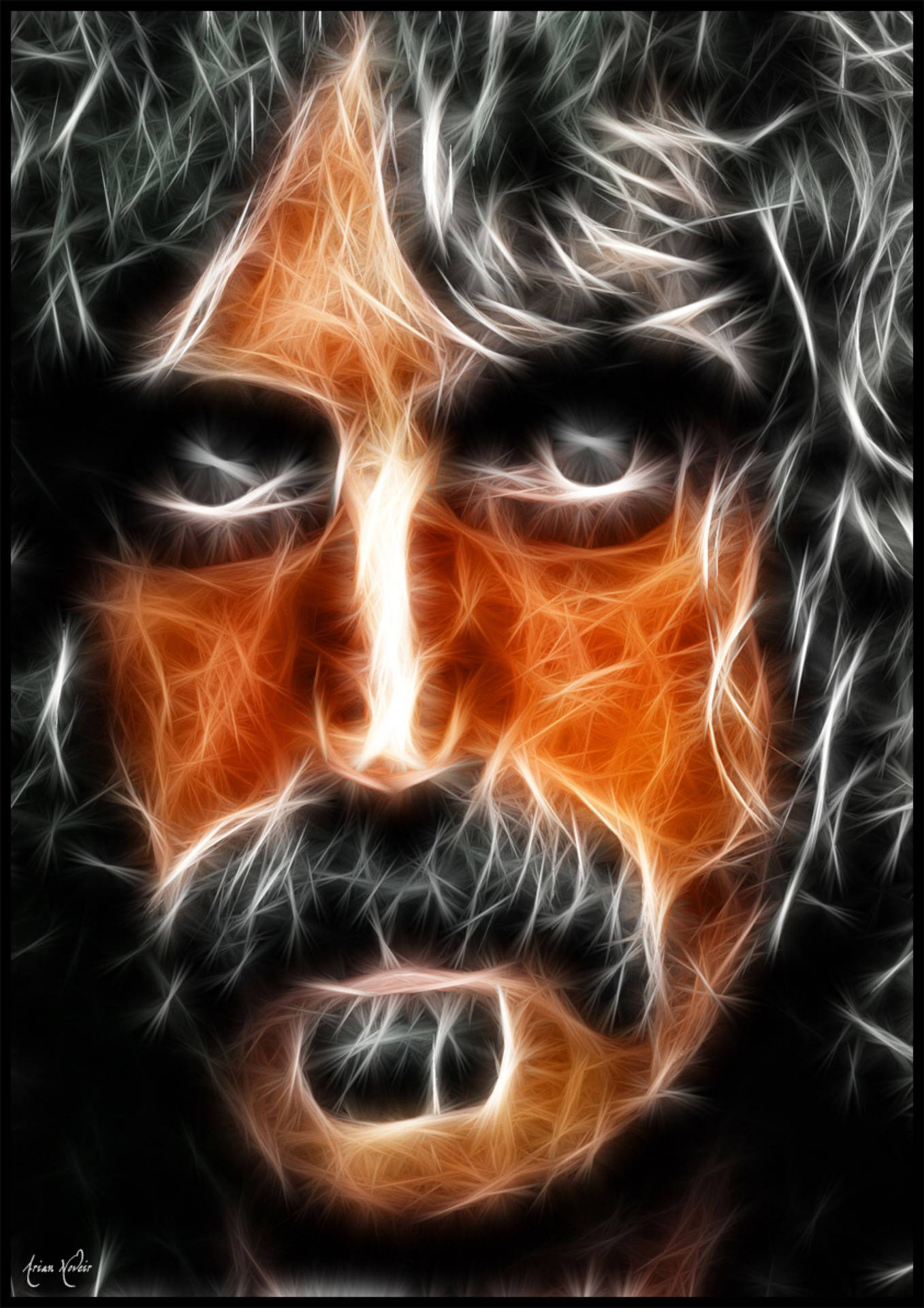 Frank Zappa Digital Portrait Art Background