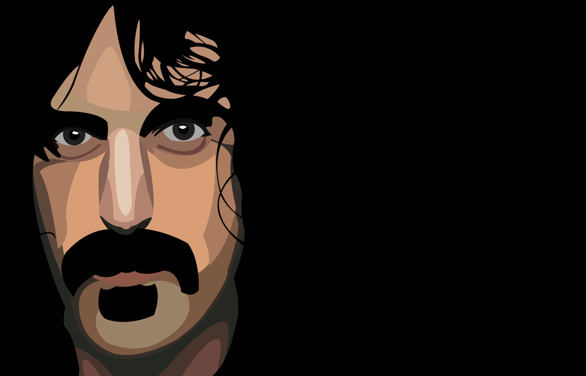 Frank Zappa Vector Art Portrait Background
