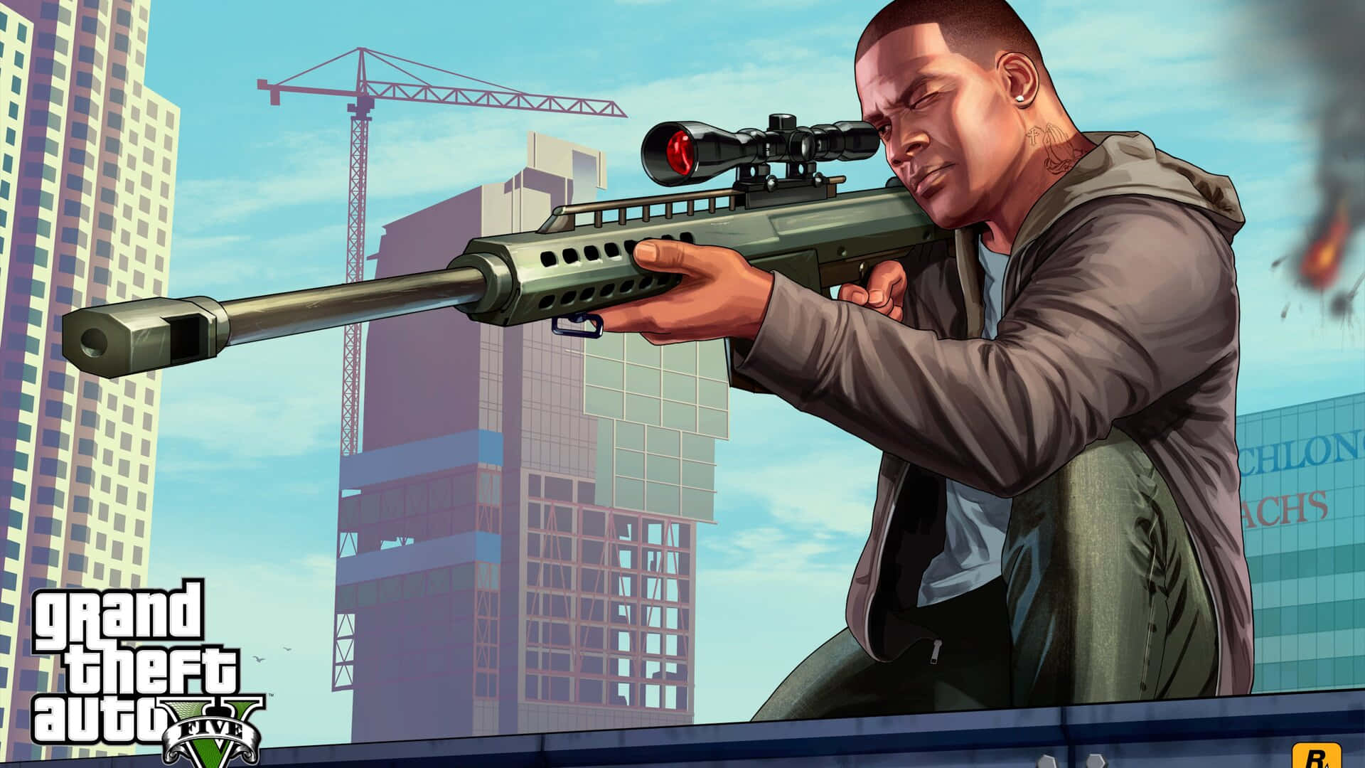 Franklin On Sniper Gta 5 1920x1080