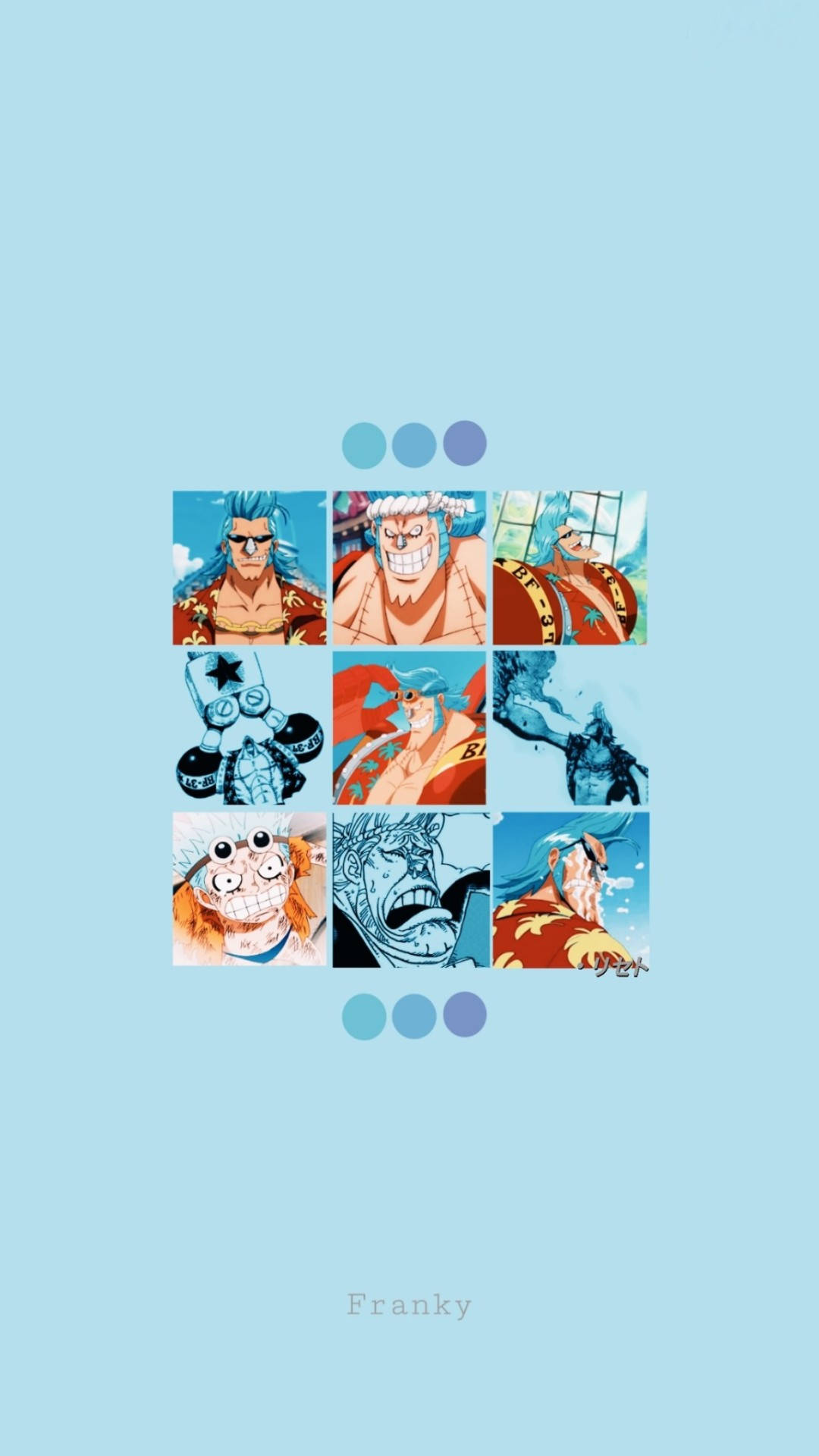 Franky One Piece Aesthetic Icon Collage Background