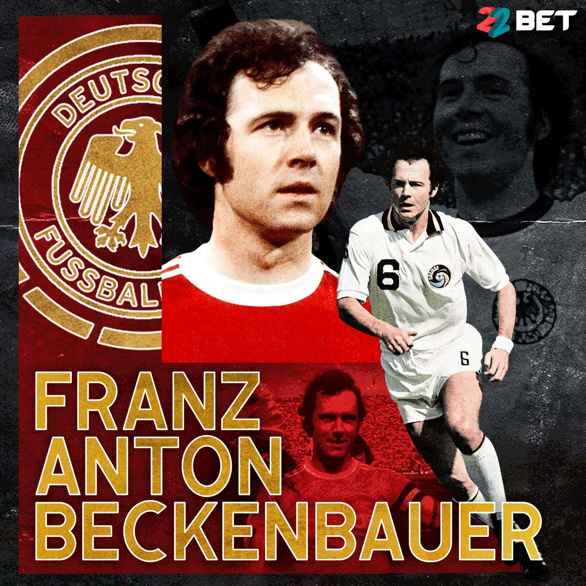 Franz Anton Beckenbauer Poster Design Background