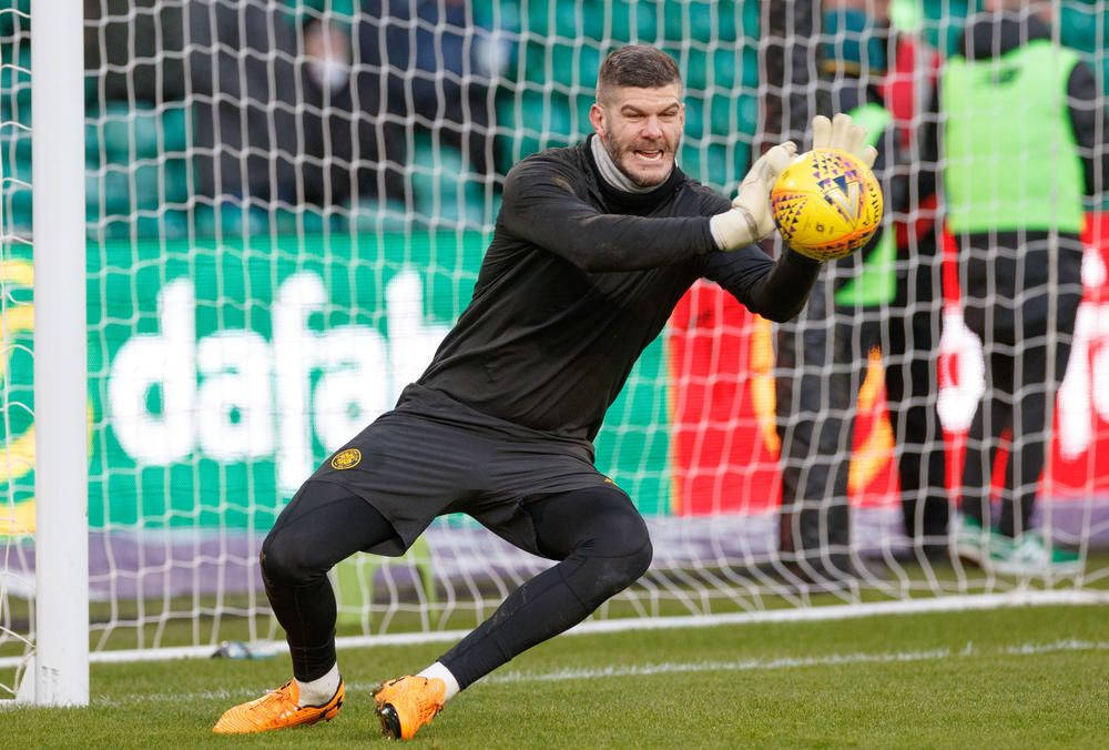 Fraser Forster Blocking A Ball