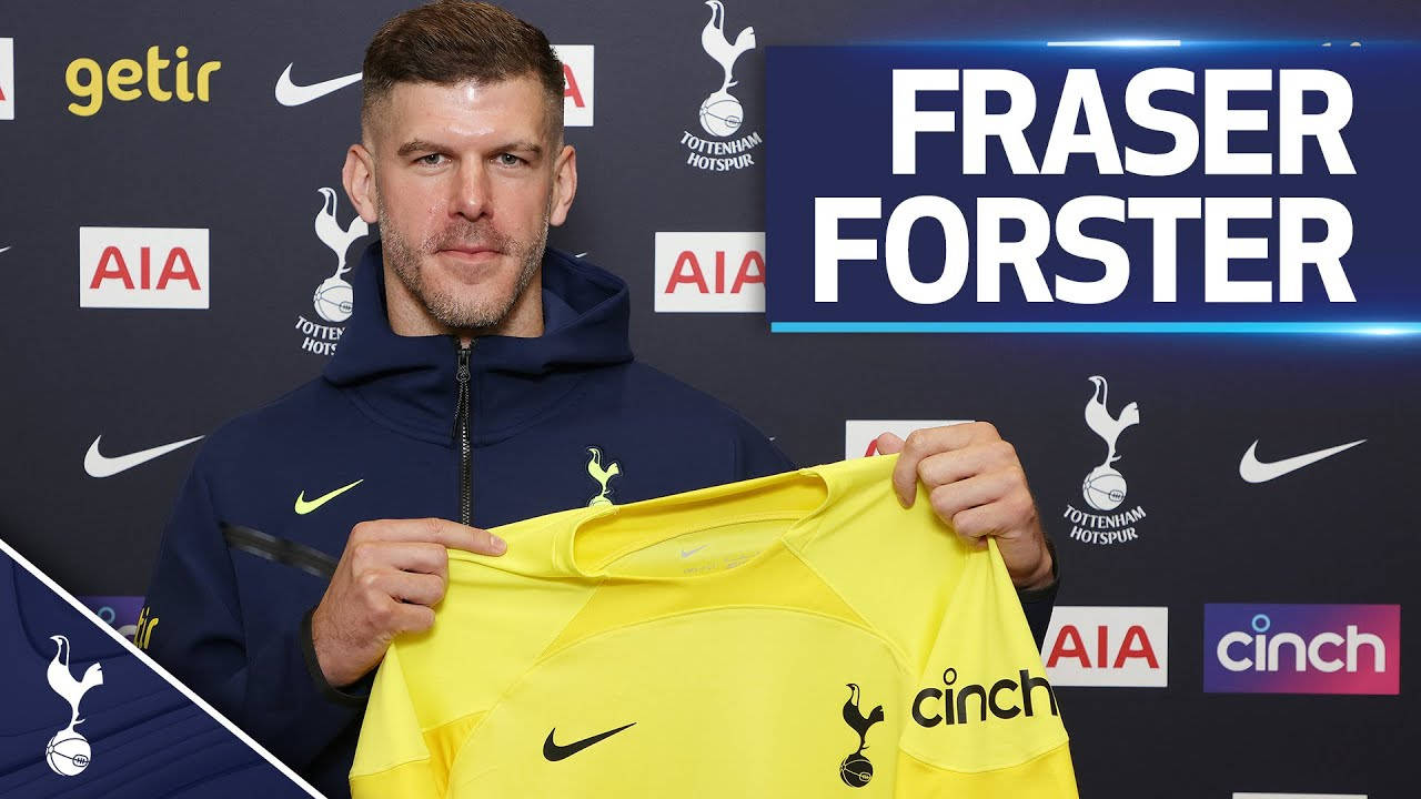 Fraser Forster Holding Yellow Jersey Background