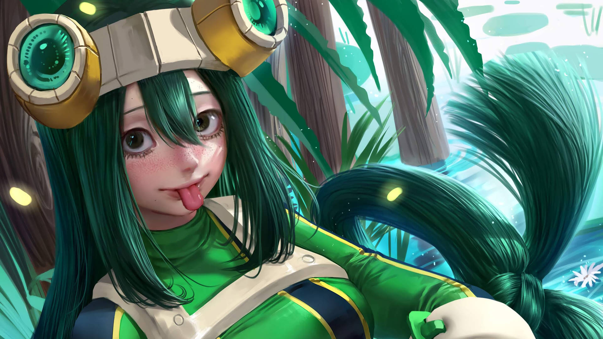 Freckled Froppy With Tongue Out Background