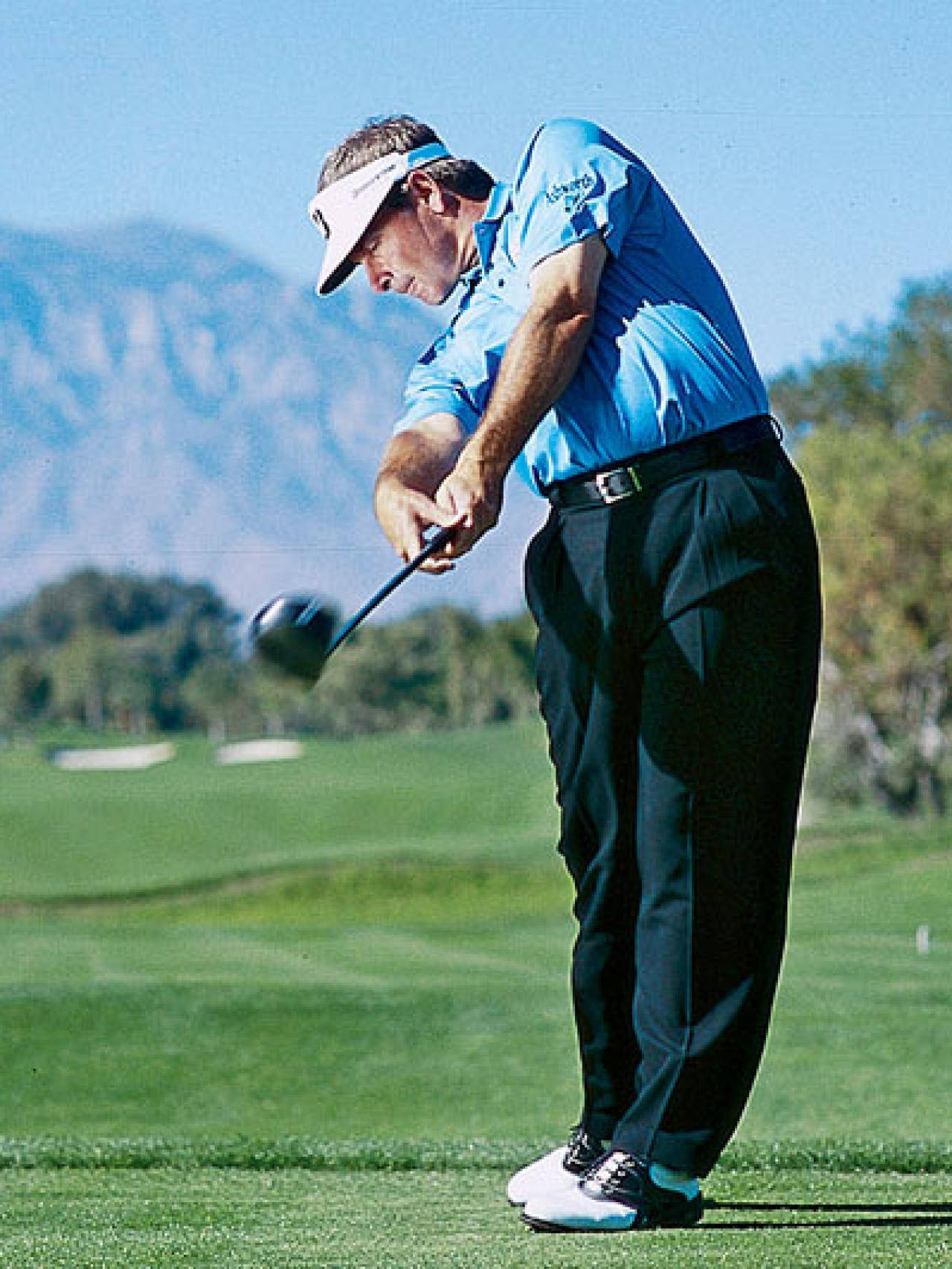 Fred Couples Golf Swing Pose Background