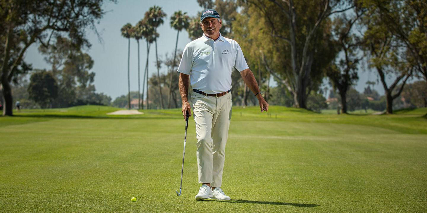 Fred Couples On Golf Course Background