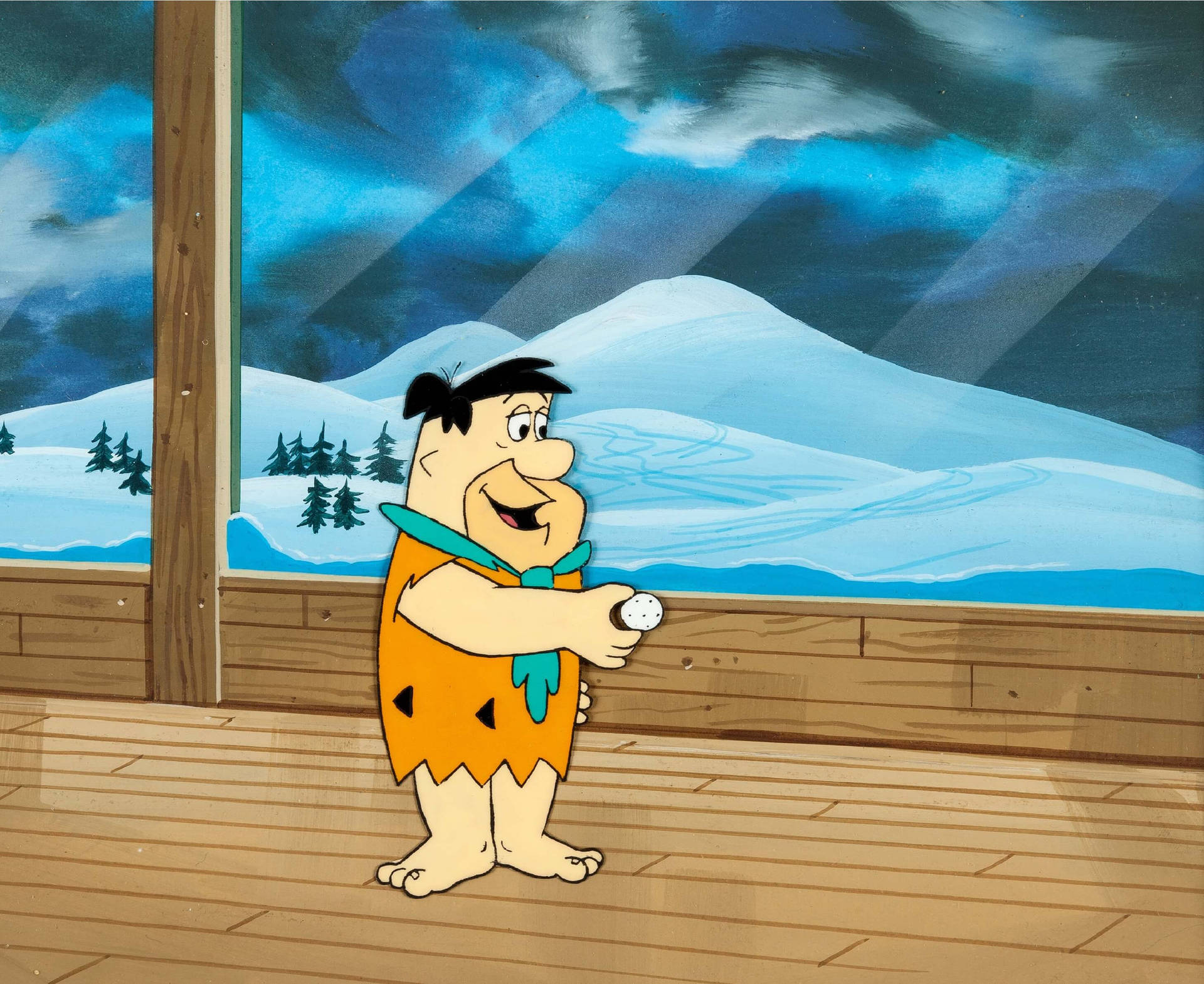 Fred Flintstone At Office Comic Background